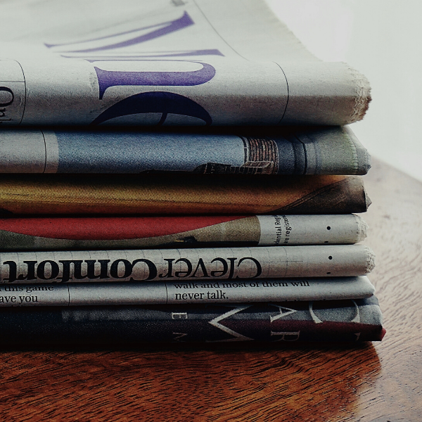 stack of newspapers