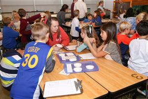 Students collaborating at the wilderness science center 